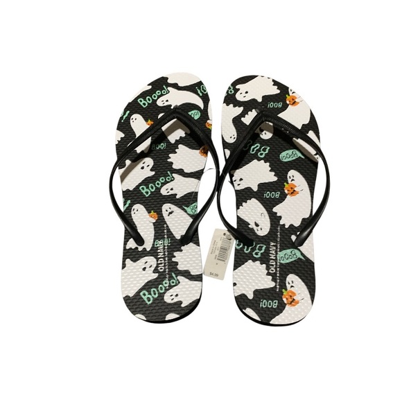 TT: 🎃 Two 2️⃣ pairs of Old Navy Halloween Ghost Print Flip Flops - Picture 1 of 10